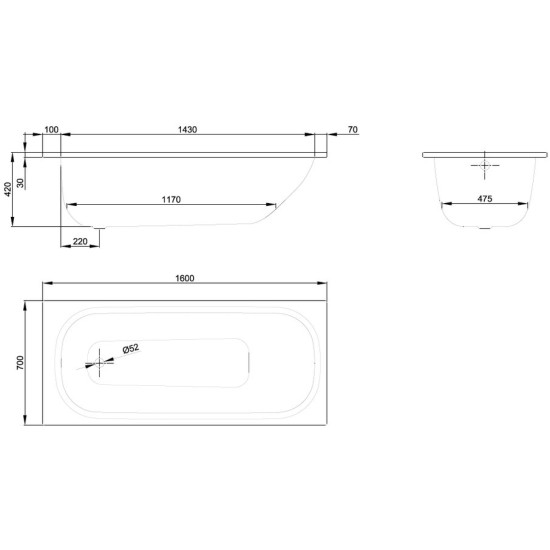 Ванна стальная Bette BetteForm 2942-000 PLUS AD 160x70 с шумоизоляцией и антигрязевым покрытием Ванна стальная Bette BetteForm 2942-000 PLUS AD 160x70 с шумоизоляцией и антигрязевым покрытием