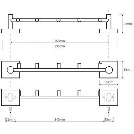 Вешалка с крючками Bemeta Beta 132105112